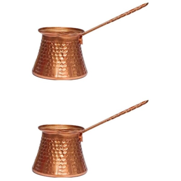 2X Tyrkisk tyrkisk kaffemaskine tyrkisk kaffe kobber tyrkisk kaffemaskine til Cezve Cafeteria Metalhåndtag Cevze