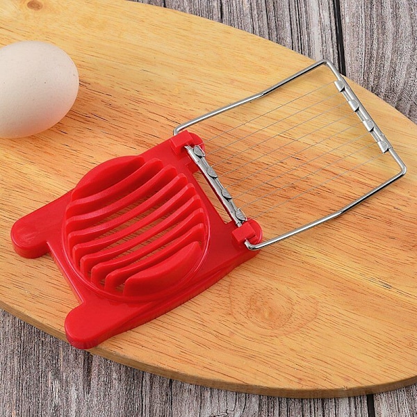 Eggedeler for hardkokte egg, enkel å kutte egg i skiver, robust kropp med rustfrie ståltråder, sklisikre føtter, oppvaskmaskinsikker, BPA-fri