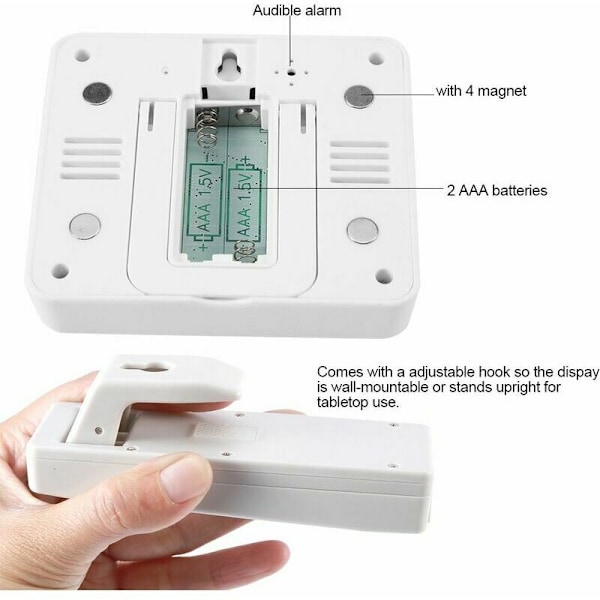 Digital Køleskabs- og Frysertermometer med Lydalarm og Trådløs Sensor, Min/Maks Display