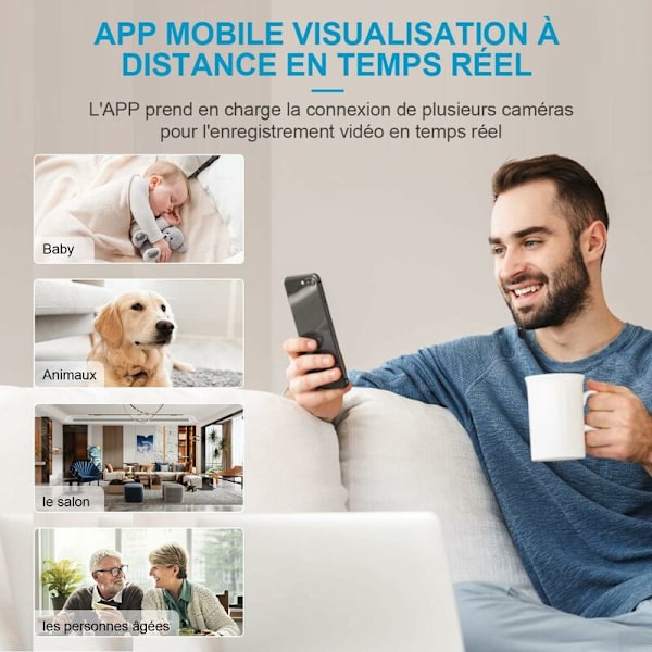 Kamera, WiFi HD Mini Langaton Sisä- / Ulkokäyttöön, Tallennusmahdollisuus, Mini Piilotettu Liikkeenilmaisin Vakoilukamera (Pieni)
