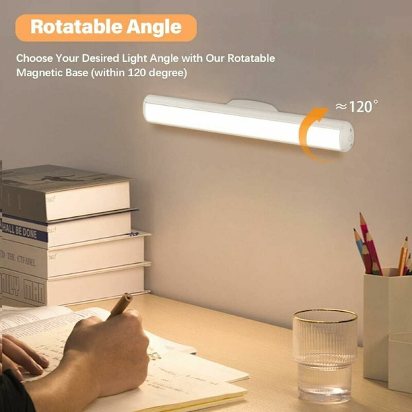 Ladeskjortel Trådløs LED Lampe, Magnetisk Lampe med Fjernkontroll 3 Fargemoduser, Limbatteri Lys for Soverom Stue Speil Kjøkken Bad