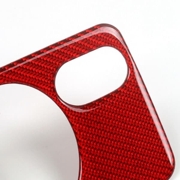 Headlight Switch Panel Cover Frame Trim Carbon Fiber Sticker for Golf 6 MK6 2008 2009 2010 2011 2012 (Red)