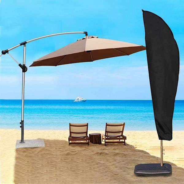 205cm Parasolltrekk Vanntett, 420D Banan Parasolltrekk med Glidelås Passer for 2,5m 2,7m 3m Patio Stor Overhengende Utendørs Parasoll