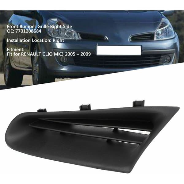 Venstre Frontfangergrill, 7701208684 Tilbehør til Renault Clio MK3 2005–2009