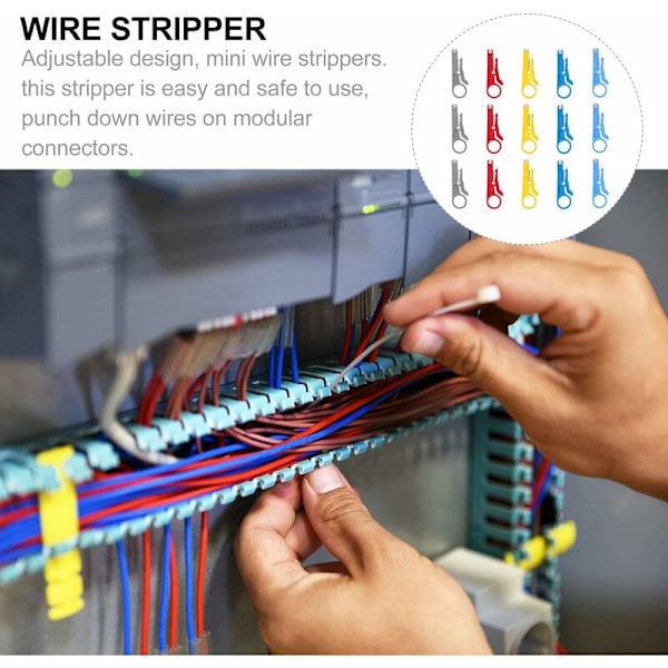 14 stk Mini Nettverkskabelavstripper Kabelavstripper Stanse Kabelkutter for Nettverkskabel Datakabel Telefonkabel Datakabel Utp-kabel Blandet farge HIASDFL