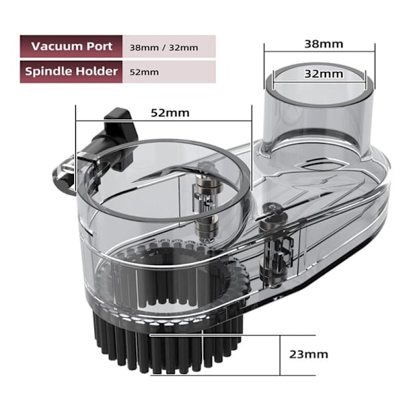 ABS CNC-dammskyddsskor för CNC-maskiner, diameter 52 mm, lämplig för de flesta CNC-graveringsmaskiner 300W-500W