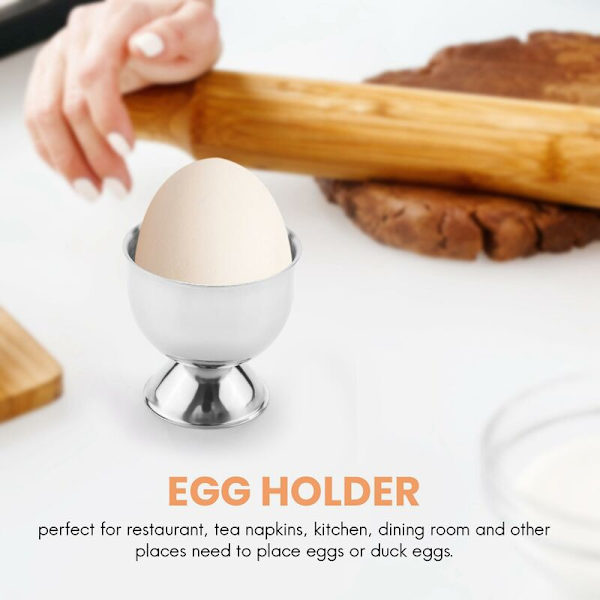 Eggkoppholder i rustfritt stål for myke kokte egg, kan lages av små vinglass, 6 sett