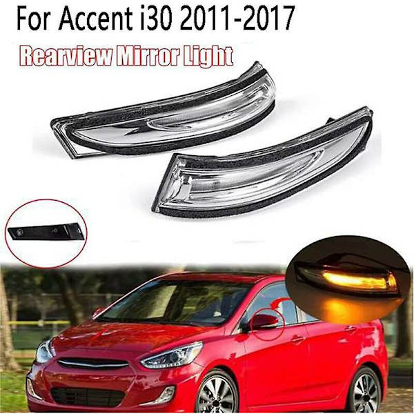 For Accent I30 2011-2017 Højre Dynamisk LED Blinklys Sekventiel Bagudvendt Spejllys