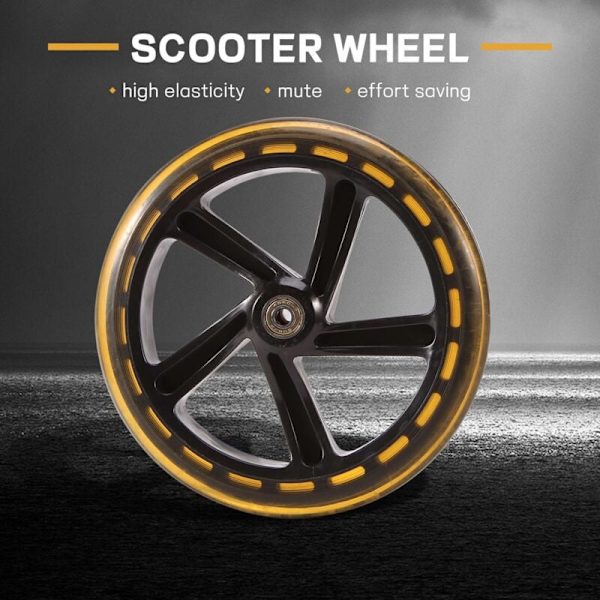 2 kappaletta skootterin pyörää 200 mm PU-materiaalia pyörän paksuus 30 mm ABEC-7 laakeri skootterin lisävarusteet, läpinäkyvä musta