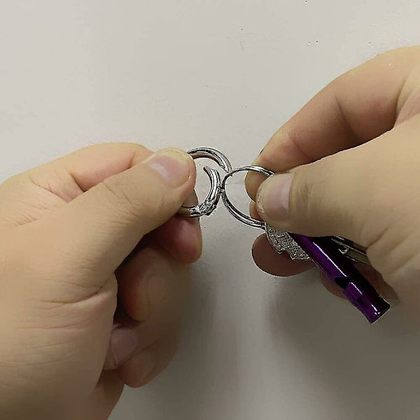 Taske Karabinhage Ring, 30stk Runde Karabinhage Ring, Fjeder Spænde 20mm Mini Runde Karabinhage Nøglering Klips Kompatibel med Håndværk og Taske Tilbehør