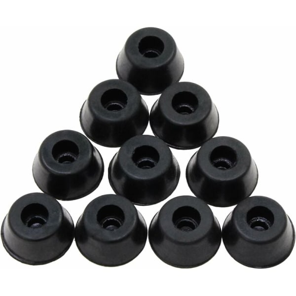 Svart rund skapetui gummi bord stol benfot føtter beskytter sklisikre sirkulære støtfangerputer 17 x22 x 10mm 50 PCS-
