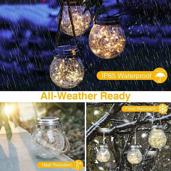 Aurinkopaneelit, Riippuva Aurinkovalo, Riippuva Halkeileva Valo, Riippuva Lasipurkki Aurinkovalo, Ulkokäyttöön Vesitiivis Lasilyhty, Terassille, Koti Gazebo
