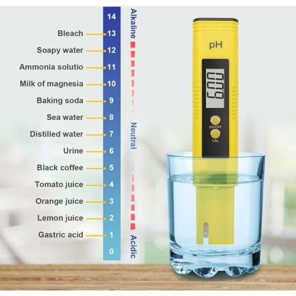 Elektroninen pH-mittari, Atc-vedenlaadun pH-testeri, jonka pH-mittausalue on 0-14, uima-altaan pH-testeri kylpylään, kotiin, juomaveteen, akvaarioon