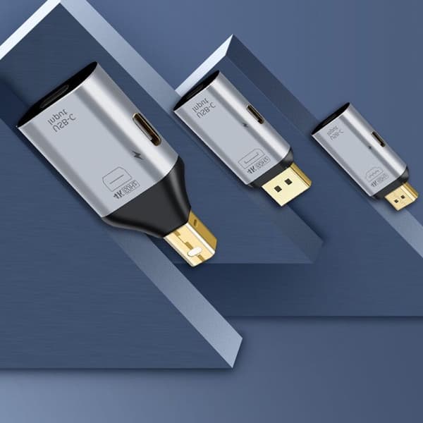USB C Type-C til DP MiniDP Han Adapter Kompatibel 4K HD Video ved 60 Hz (DP Kompatibel Interface)