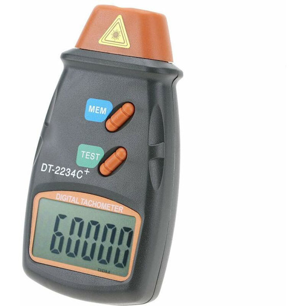 Digital varvräknare, DT-2234C + kontaktfri LCD-fotovarvräknare Mini RPM-testmätare, varvräknare 2,5RPM-99,999RPM