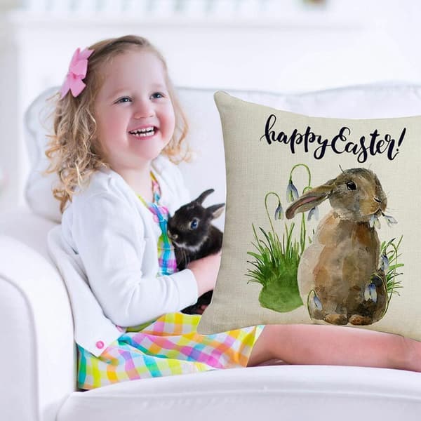 Påskhare kuddfodral dekorativ kudde för soffa bil kudde 45X45 cm