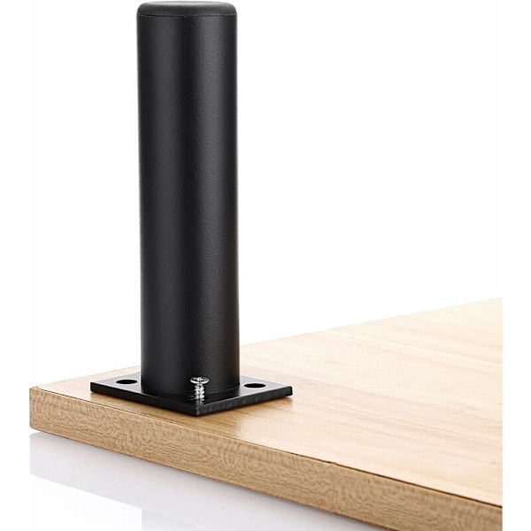 4 stk Justerbare Møbelben Sengeben Højere Møbler Aluminium Legering Fod til Boxmadras, Garderobe, Bord (Sort, Højde 150mm)