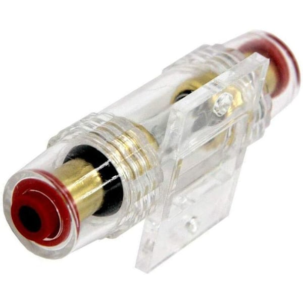 Forgylt AGU sikringsholder og 1 forgylt glass AGU sikring 40A for bilstereo strøm sikkerhetsbeskyttelse (40A)