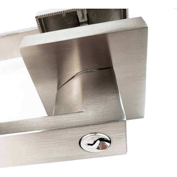 Dørhåndtak med lås, dørhåndtak i aluminiumlegering for bruk i soverom, garderobe, bod og kontor, låsestørrelse 60/70mm, firkantet, sølv
