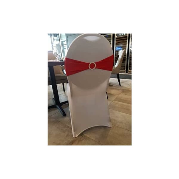 10 stk elastiske stolsløyfer med spenne, for bryllup, stolsløyfe laget av lycra, polyester og spandex., Rød