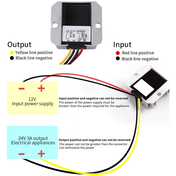 DC-DC 12V - 24V 3A 72W Jännitteen Nosto-moduuli Virtalähde Muunnin