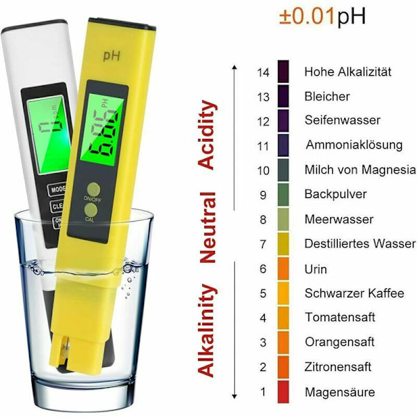 PH-mätare, TDS & EC Temperaturmätare, 4-i-1 Vattenkvalitetstestare med LCD-display, Automatisk Kalibrering för Pool, Akvarium, Mat
