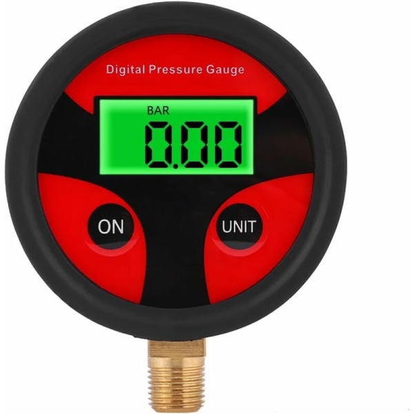 Digitalt dekktrykkmåler, digitalt dekktrykkmåler for bil, LCD-dekklufttrykkmåler for bil, lastebil, motorsykkel (gjenger: 1/8 NPT)