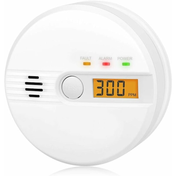 Koldioxidlarm LCD-display CO-detektor 85Db Alarm Koldioxidsensor Koldioxiddetektor med testknapp Batteridriven