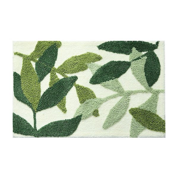 Halkskyddad badrumsmatta, mjuk absorberande badrumsmatta, maskintvättbar grön mikrofiberduschmatta, entrématta（45x65cm）