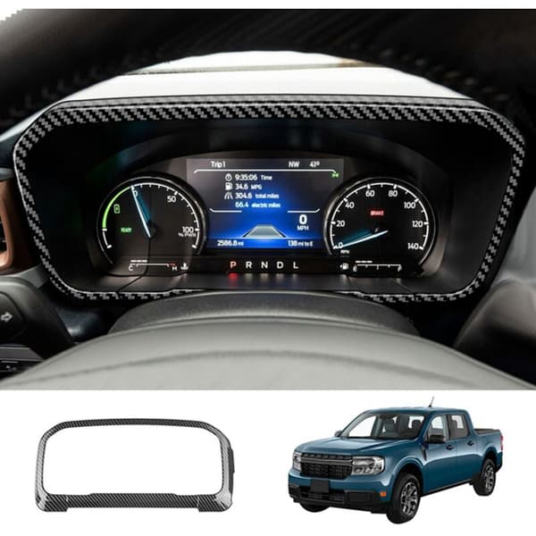 Bil Fiber Interiør Dashboard Meter Display Ramme Cover Trim til 2022+