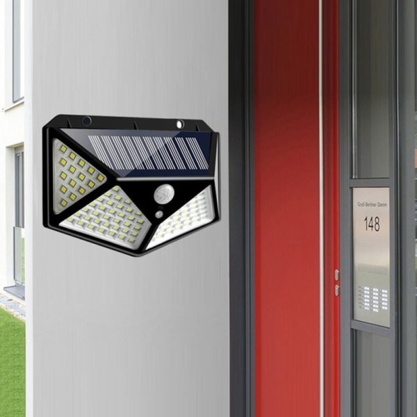 2-pack utomhus LED solcellslampa solcellslampa PIR rörelsesensor vattentät vägglampa solenergi driven av solljus för trädgård