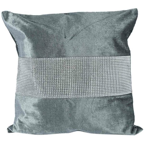 Falsk diamant luksus putetrekk flanell bryllupsdekor 45 x 45cm grå