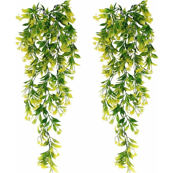 2 stk. Kunstig Ivy Kunstig Grøn Hængende Planter.