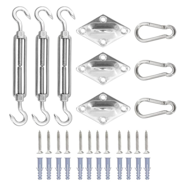 33pcs Stainless Steel Shade Sail Accessories, Outdoor Garden Patio Awning Kit, Spring Hook Screw,5mm