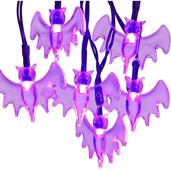 30 stk. Halloween dekorative lys LED edderkop flagermus spøgelse indendørs udendørs solcellelys Halloween fest dekoration