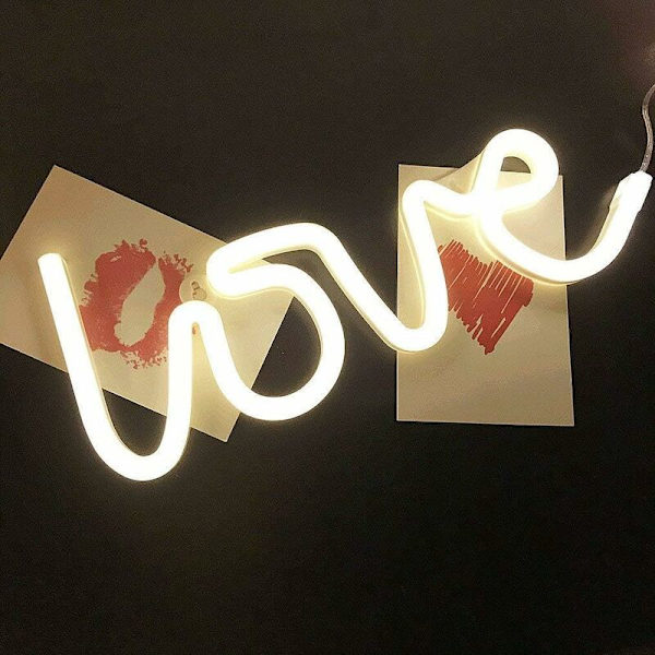 Neon Love Skilte Lys LED Kærlighed Dekorativ Kunst Marquee Skilt - Vægsmykning/Borddekoration til Bryllup Fest Børneværelse Stue Hjem Bar Pub Hotel