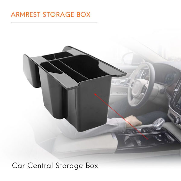Bilstyling Bil Central Armrest Förvaringslåda ABS Förvaringsorganisatör för VOLVO 2016-2019 XC90 S90 V90 V90CC 2018 2019 XC60 Tillbehör