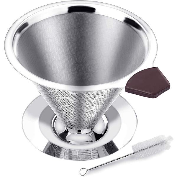 Genbrugelig Papirløs Kaffefilter Dripper i Rustfrit Stål