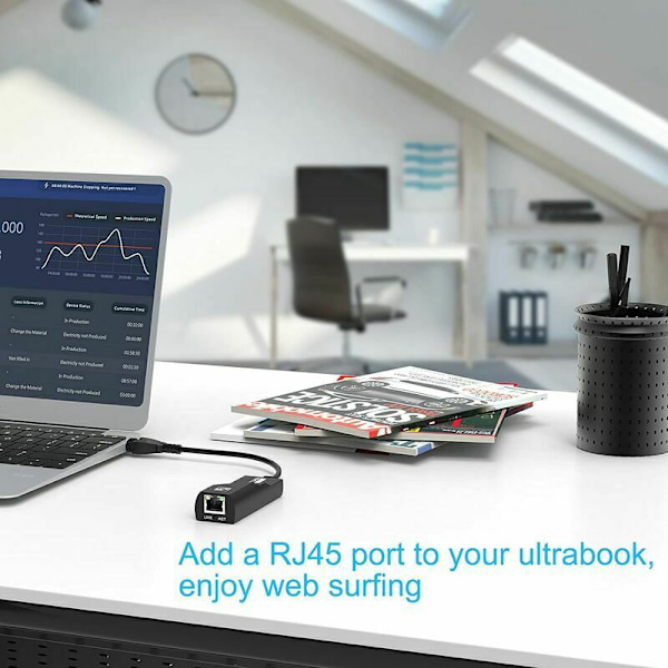 USB Ethernet 3.0 til RJ45-adapter, muliggjør 1000 Mbps LAN-nettverkstilkobling, kompatibel med Windows 10/8.1/8/7/Vista/XP, Mac OS 10.6 og nyere, Lin