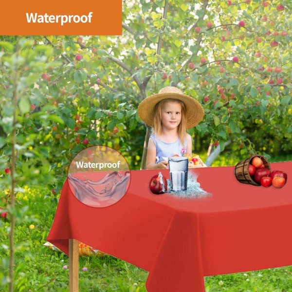 Red TableclothsDisposable Plastic Tablecloths for Rectangular Tables (12 Pack)Premium Plastic Tablecloths for Parties, Outdoor 54" x 108"