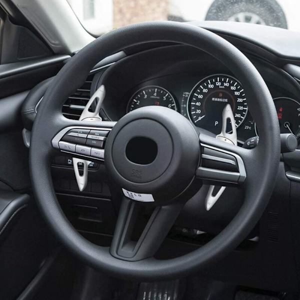 1 par bil girskift padle girskifter forlengelse ratt styling for Mazda3 Axela CX30 -30 2020 2021 sølv