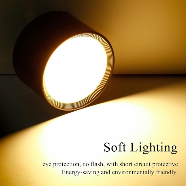 LED Loftlampe Sort Varmt Hvid 3000K 12W Loftlys Stue Spisestue Køkken Gang Soveværelse 8.5CM