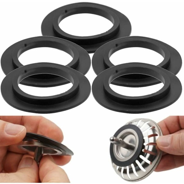 5-pack Köksvaskpropp Gummipackning