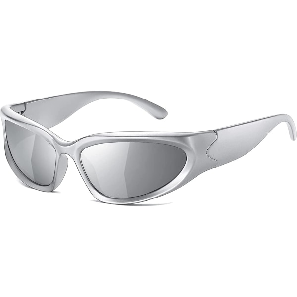 Sportssolbriller for menn og kvinner Fasjonable ovale solbriller med tykk innfatning Fasjonable sportssolbriller med speiling Sportssolbriller Gl