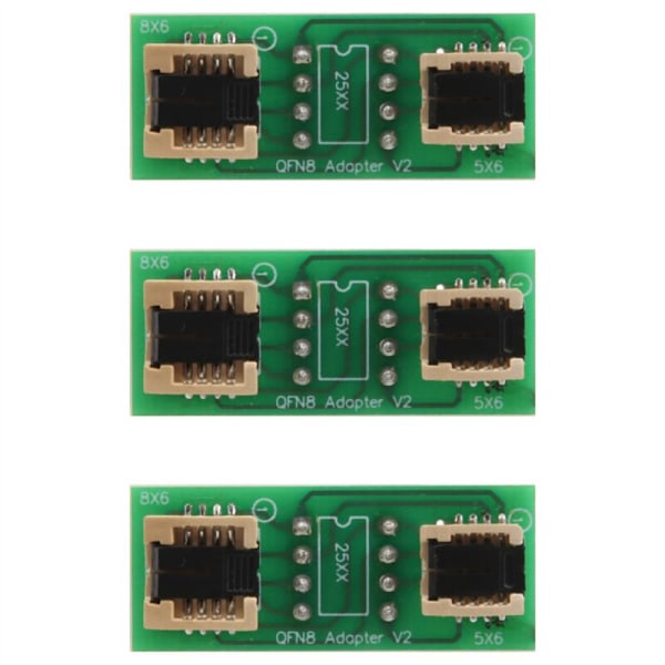 3X Universal QFN8/WSON8/MLF8/MLP8/DFN8 till DIP8 Två-i-ett Socket/Adapter för 6X5MM & 8X6MM Chips