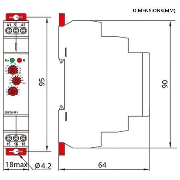 GRT8-M2 AC 220V10 Funktioner Multifunktion Timerele til DIN-skinnemontering