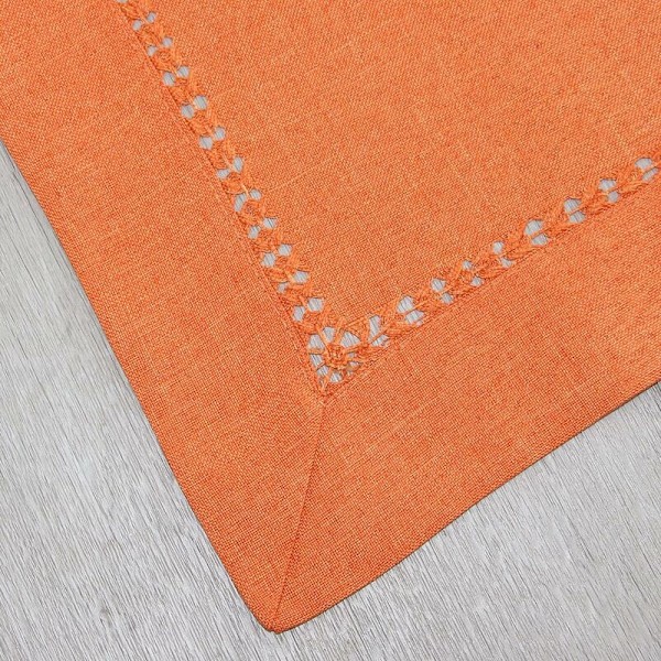 Handgjord enfärgad bordslöpare, tvättlapp, bordsdekoration, 33 x 183 cm (Orange)