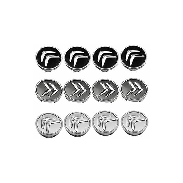 Anvendelig til hjulcenter 4×60mm navkapsel til Citroen-logo, sort, andre reservedele til biler