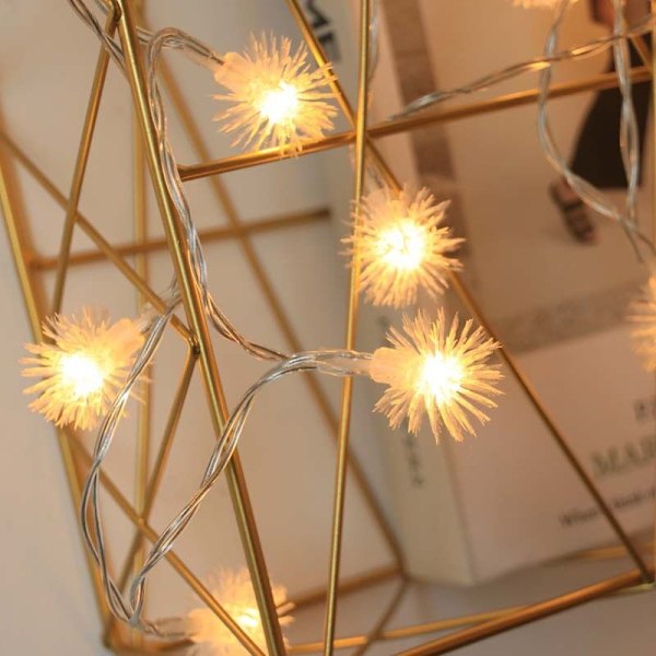 LED Håret Bold Lysstreng Have Have Dekoration Juleaften Udendørs Vandafvisende Sne Globe Lys (10M80LED, varm hvid, USB)