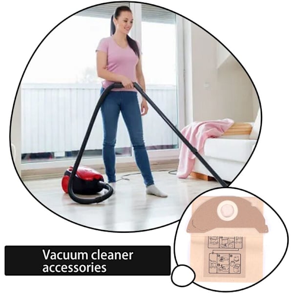 5 st dammsugarpappersdammsugarpåsar för KARCHER WD2250 A2004 A2054 MV2 dammsugare maskintillbehör